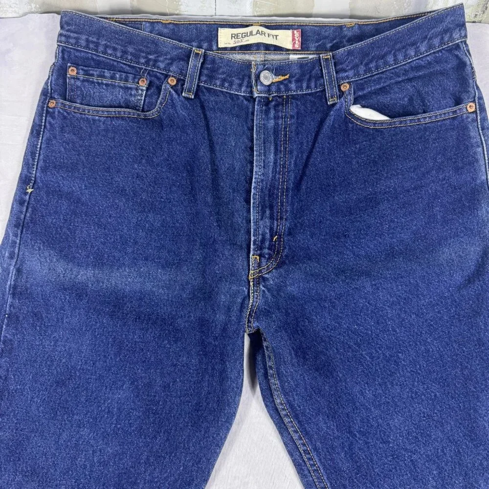 Levi's 505 Men's Straight‎ Leg Jeans Blue Denim Regular Fit Zip Fly W38 L29
